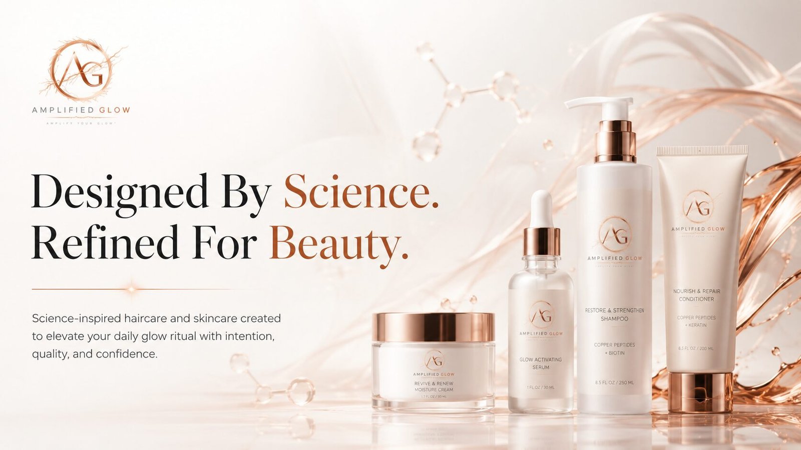 designed by science amplified glow copper peptides