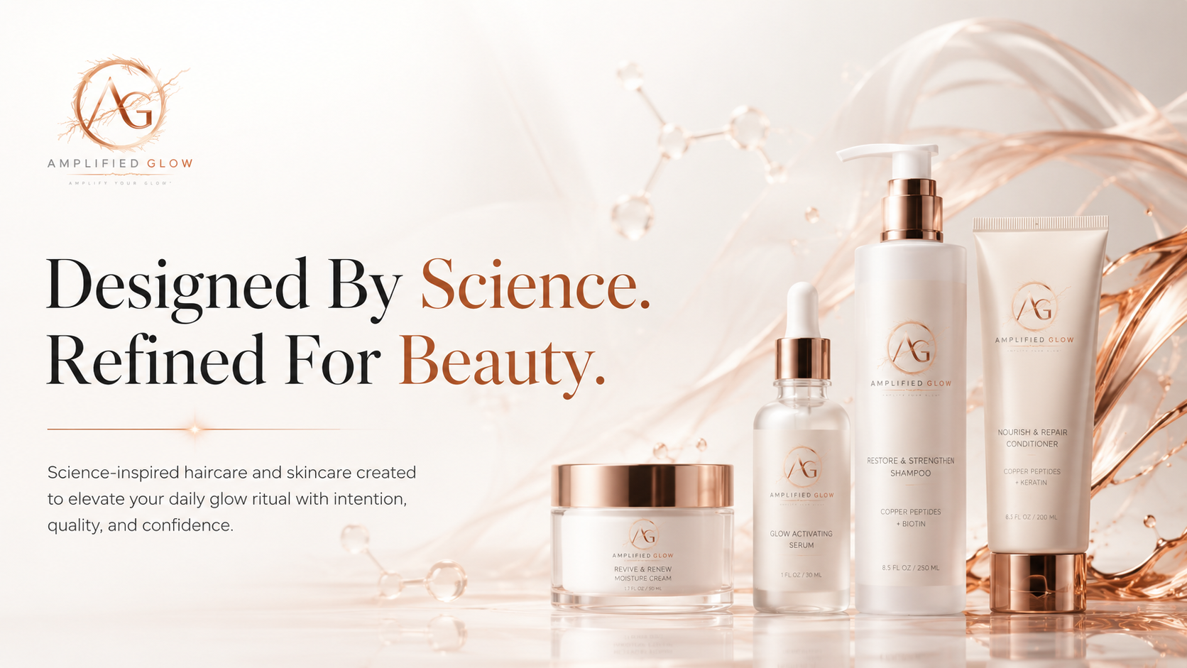 designed by science amplified glow copper peptides