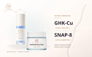 GHK-Cu versus SNAP-8 guide with Amplified Glow combined peptide serum and cream