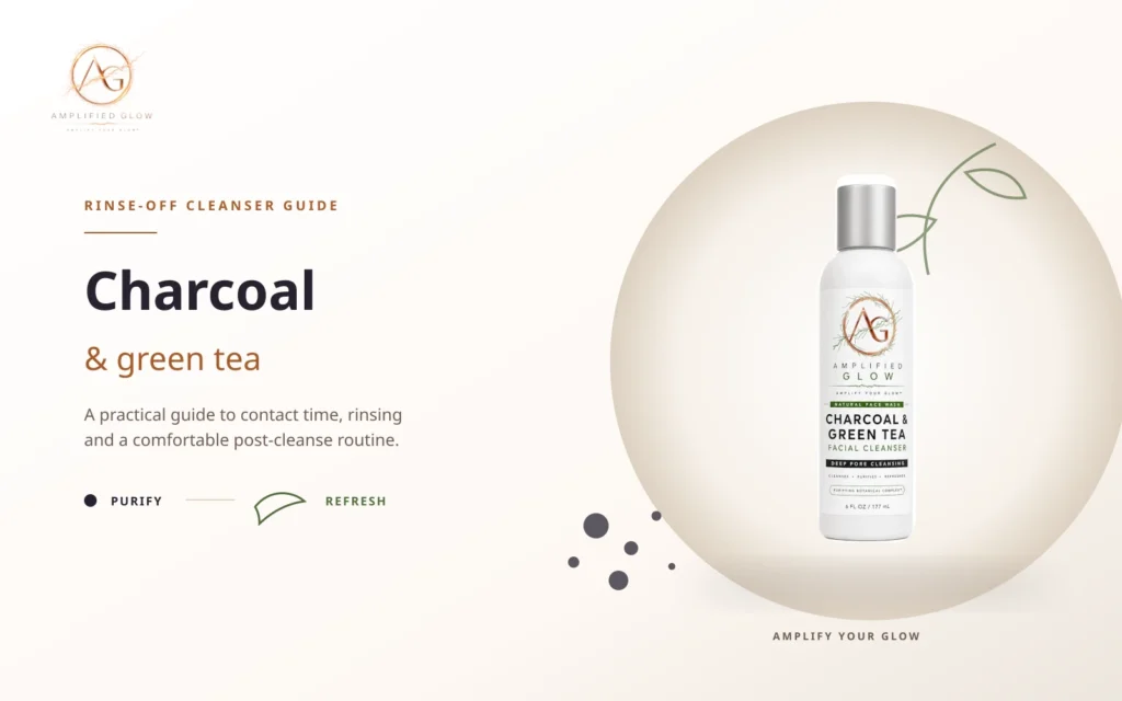 Amplified Glow charcoal and green tea facial cleanser guide