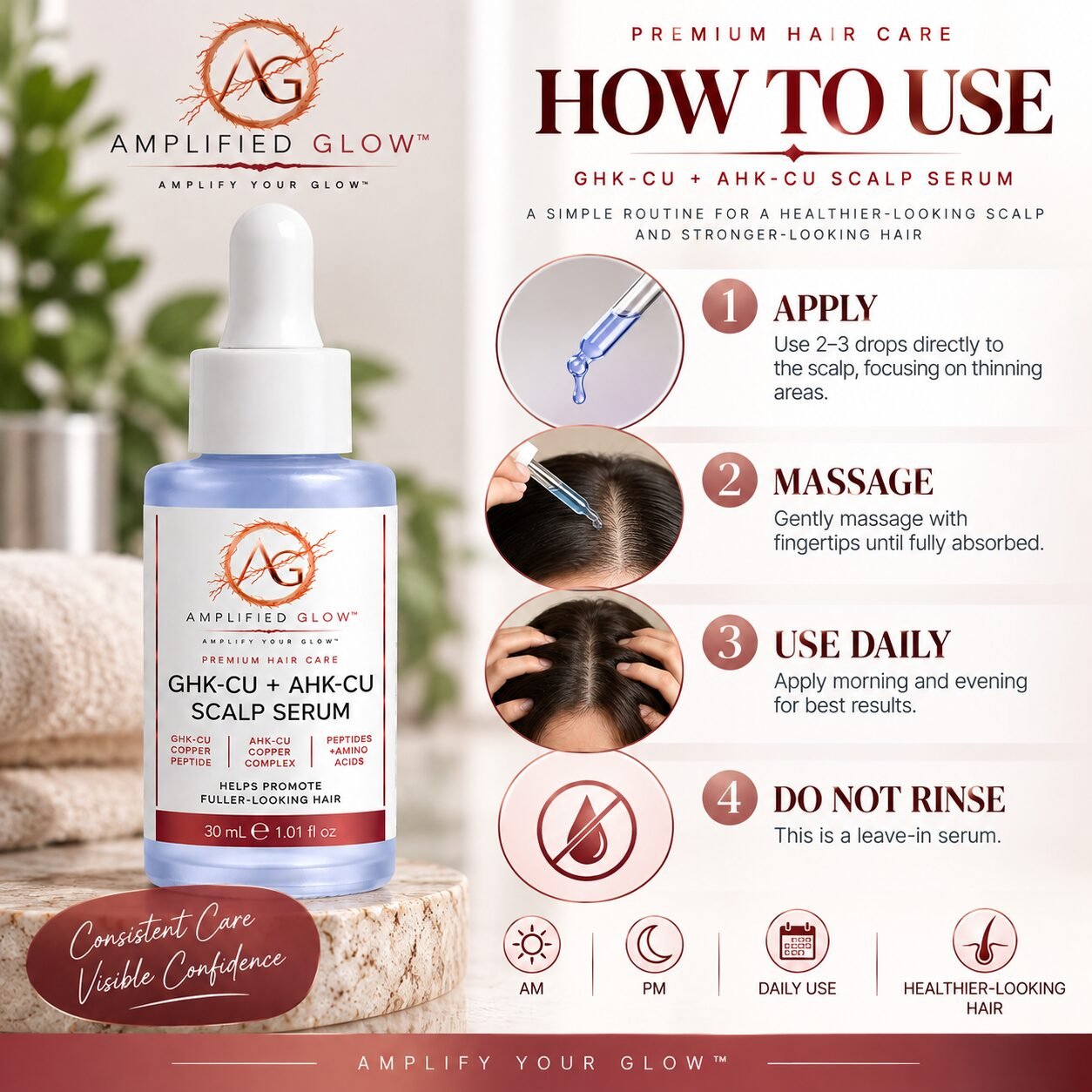 Amplified Glow™ GHK-Cu + AHK-Cu Scalp Serum - Image 4