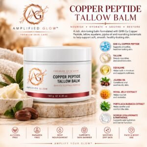 Amplified glow copper peptide tallow balm ingredients
